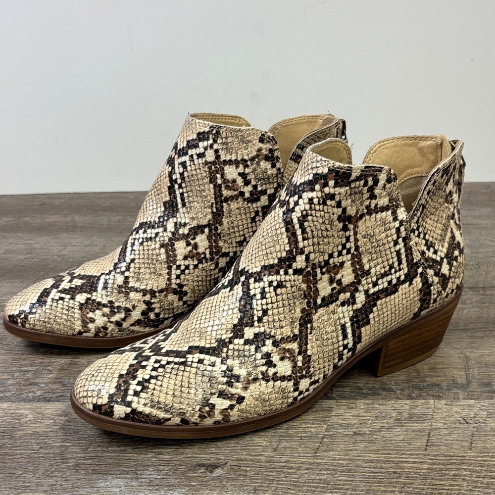 MICHAEL by MICHAEL SHANNON “Nadya” Faux Snakeskin Ankle Boots • Size 9